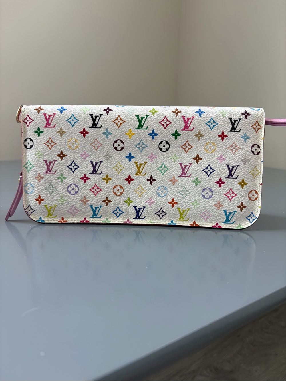 Louis Vuitton White Multicolor Monogram Zip Clutch